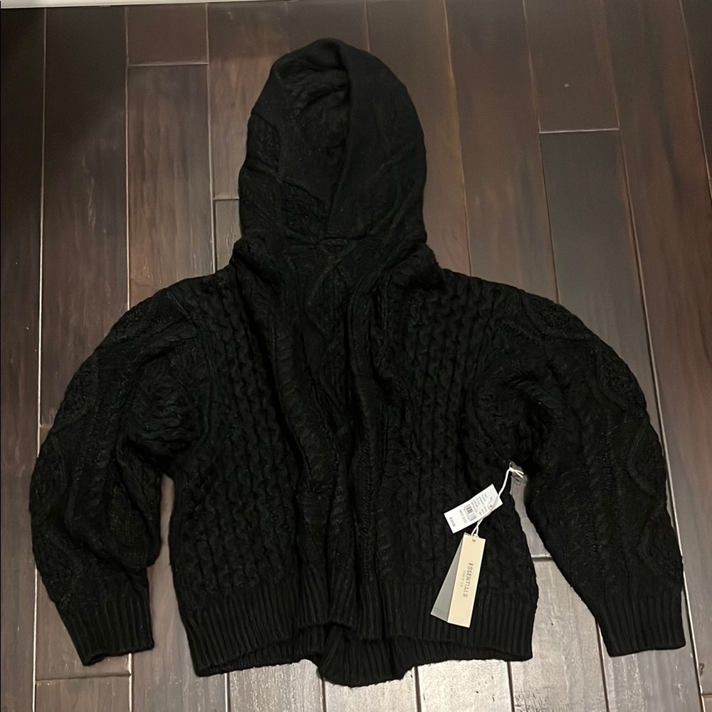 Essentials Black Oversized Hoodie